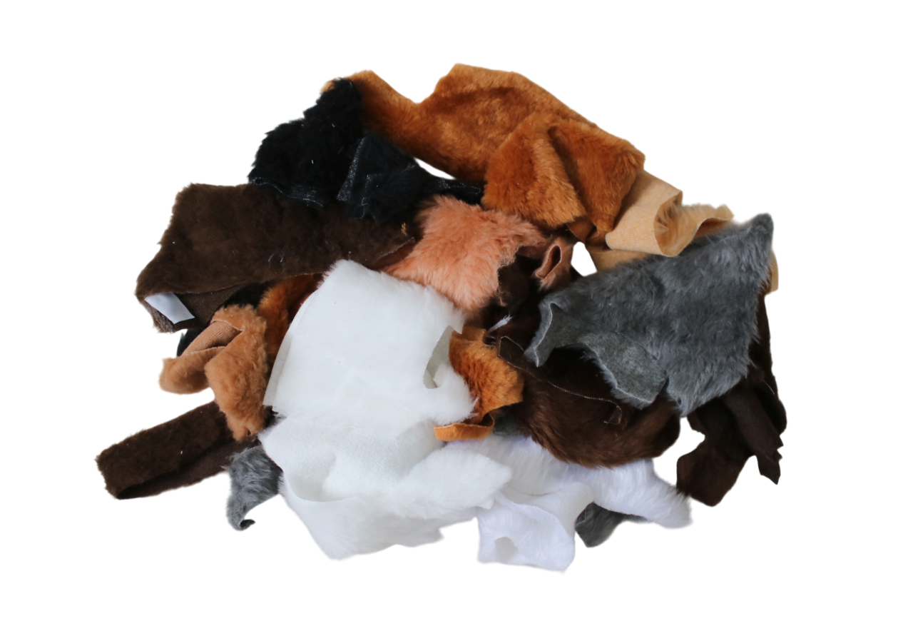 Esimerkki karvakangaspussista / Example of faux fur bag